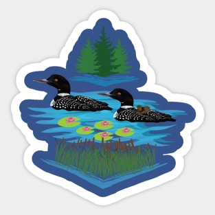 Lovely Loon Family Sticker